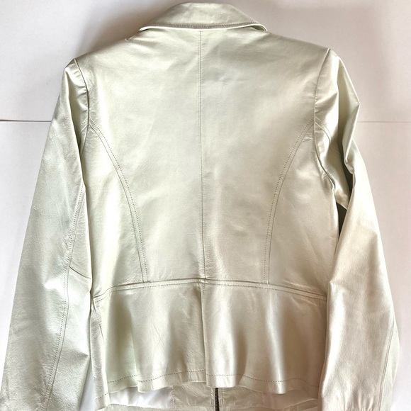 White Genuine Leather Jacket - Picture 5 of 8